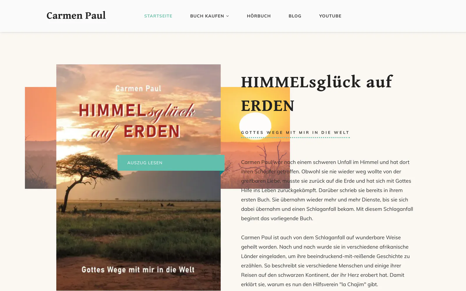 Startseite von Carmen Paul, Autorin