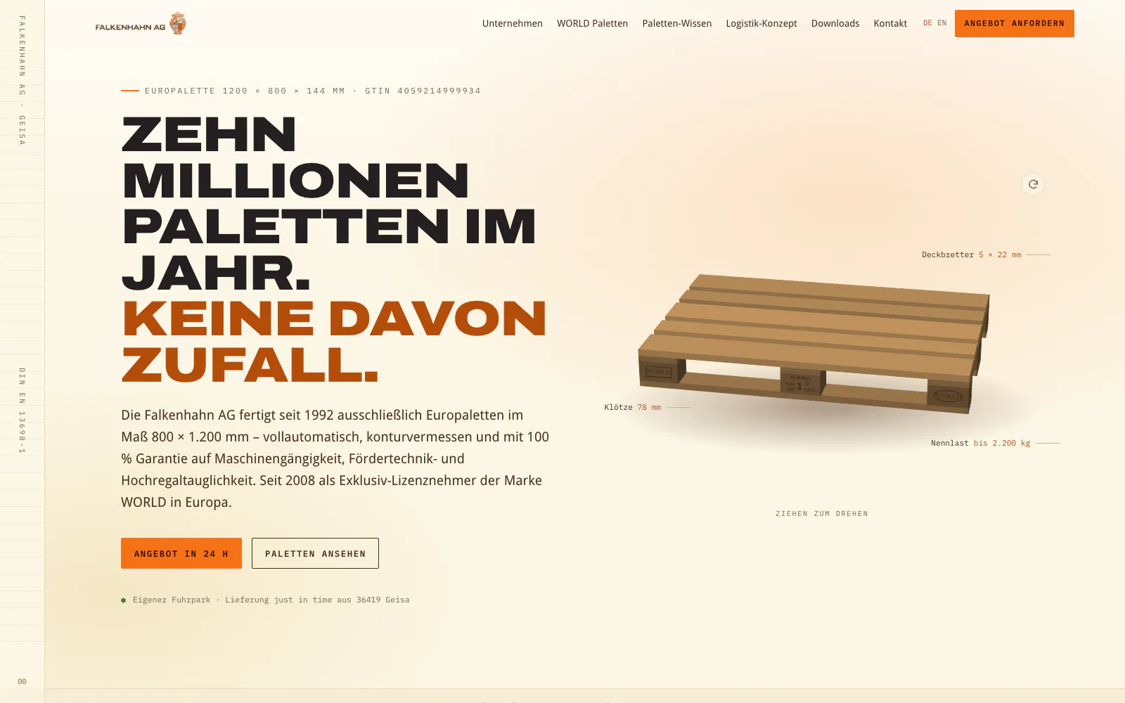 Startseite von Falkenhahn AG, Geisa