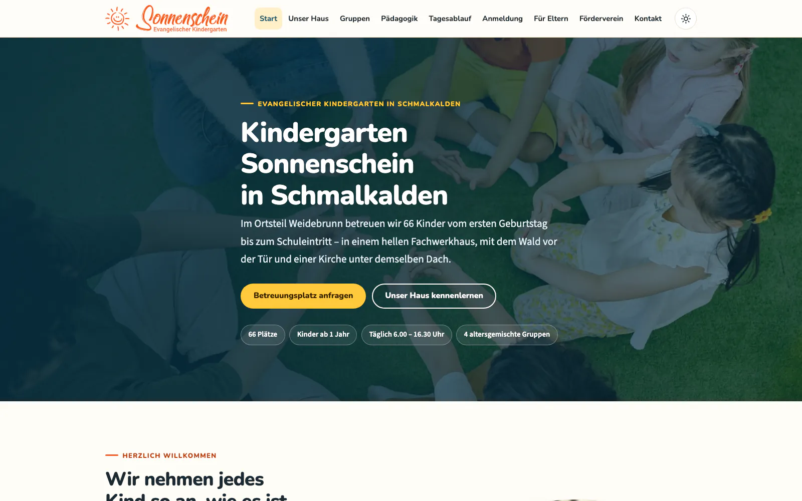 Startseite von Ev. Kindergarten Sonnenschein, Schmalkalden