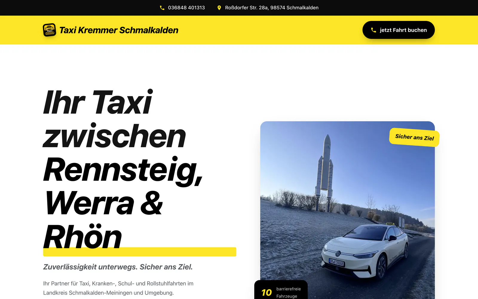 Startseite von Taxi Kremmer, Schmalkalden
