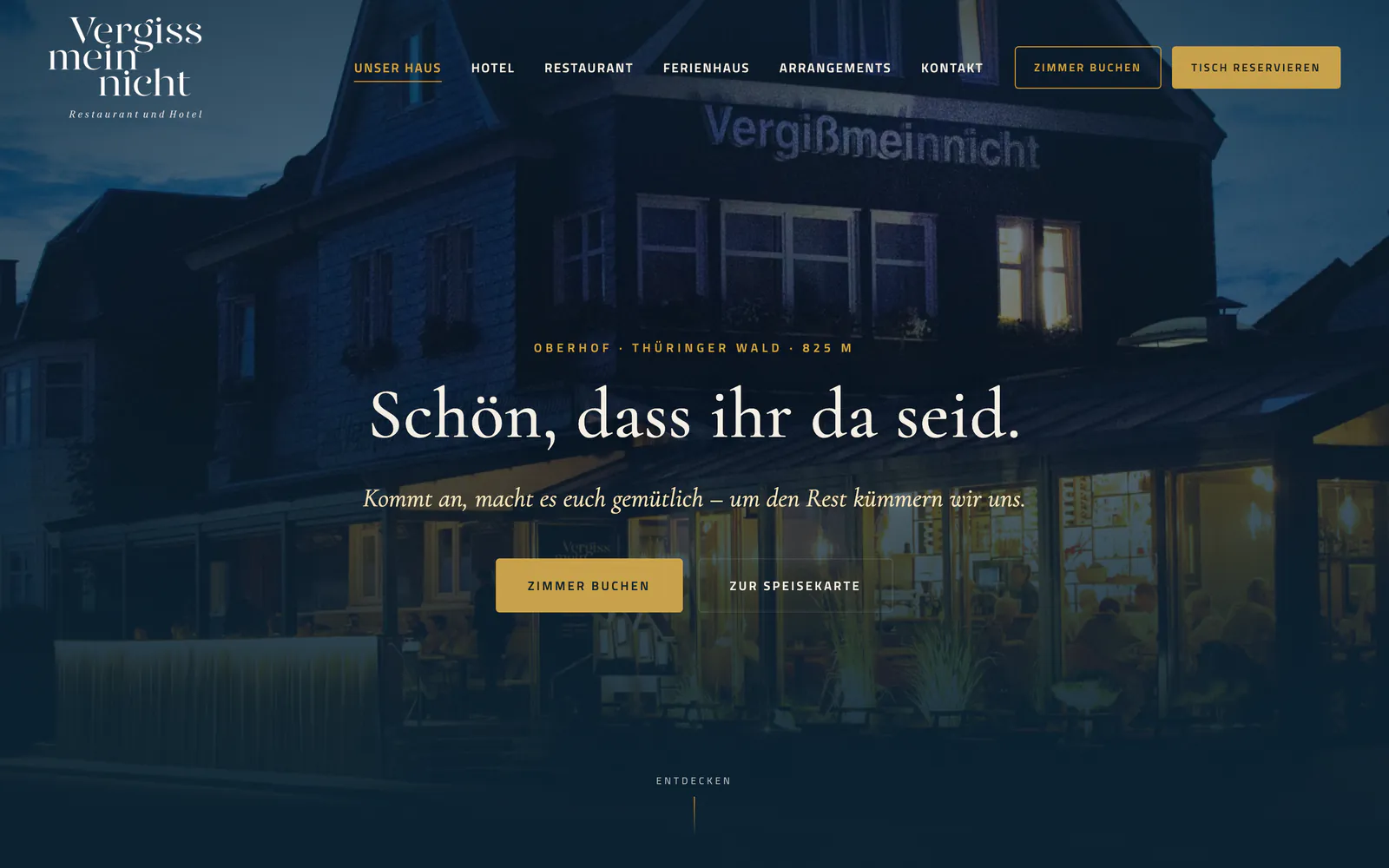 Startseite von Restaurant & Hotel Vergissmeinnicht, Oberhof