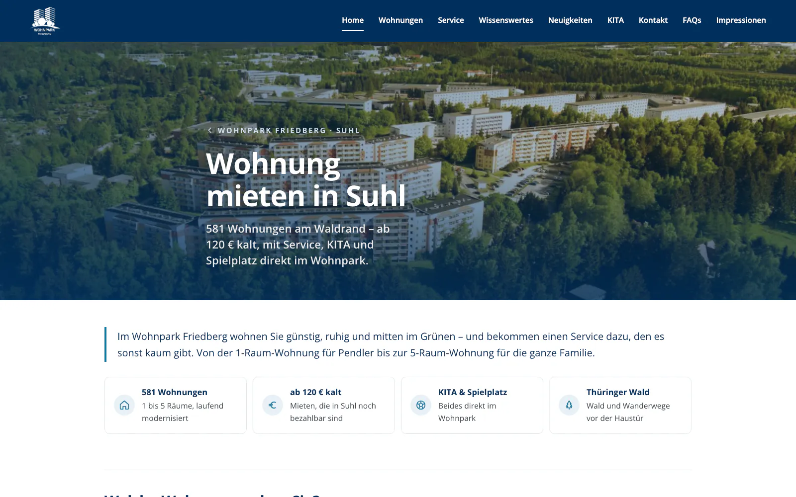 Startseite von Wohnpark Friedberg, Suhl